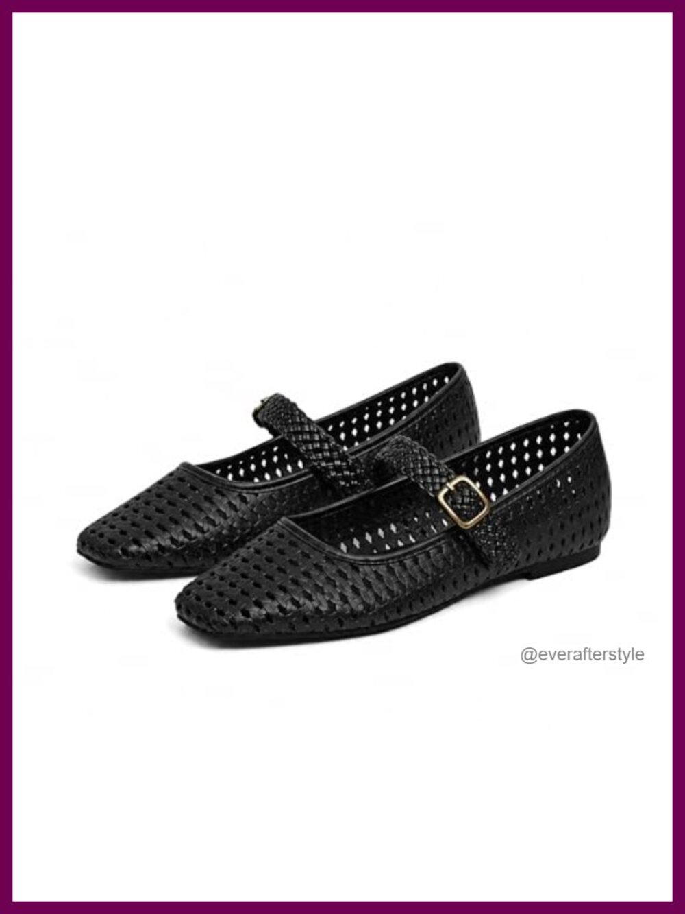 Woven Faux Leather Ballet Flats Slip On Mary Janes Business Casual